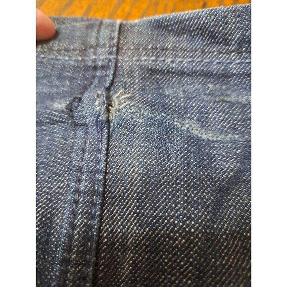 Vintage 40 Waist Antik Denim Streetwear Baggy Denim Blue Jeans Coin Button Fly - Picture 8 of 10